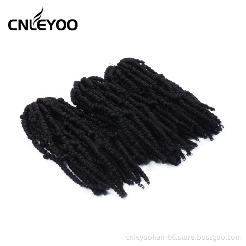 10 Inch Bomb Twist Crochet Hair 24 Roots Spring Twist Pre-Looped Crochet Braids For Black Women Gift Hair